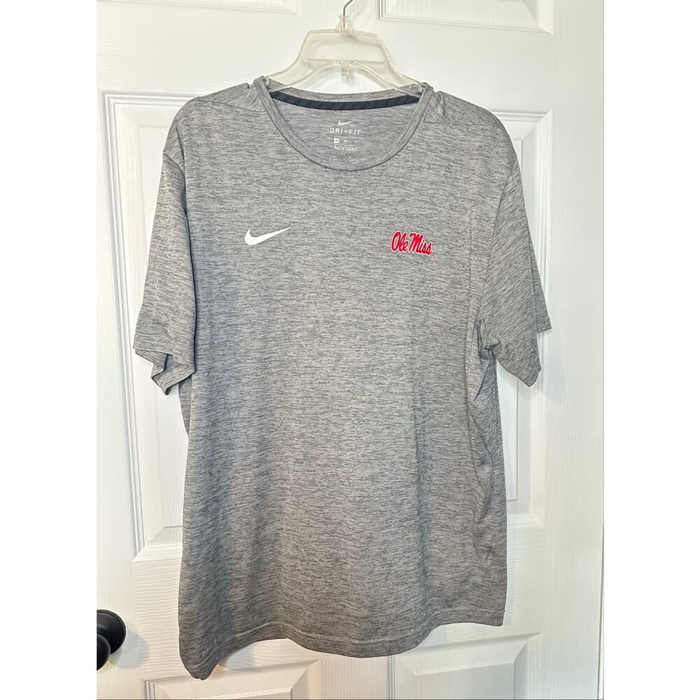 Nike Ole Miss Rebels Dri-FIT Grey Short Sleeve Shirt XL Fan Apparel